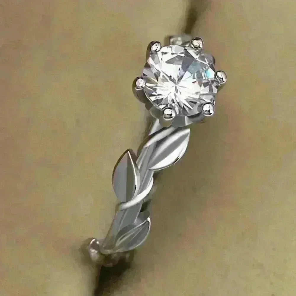 🍁 Lovely 925 Silver Plated Fashion Bijoux Leaf Ring For Woman, GPMB1506